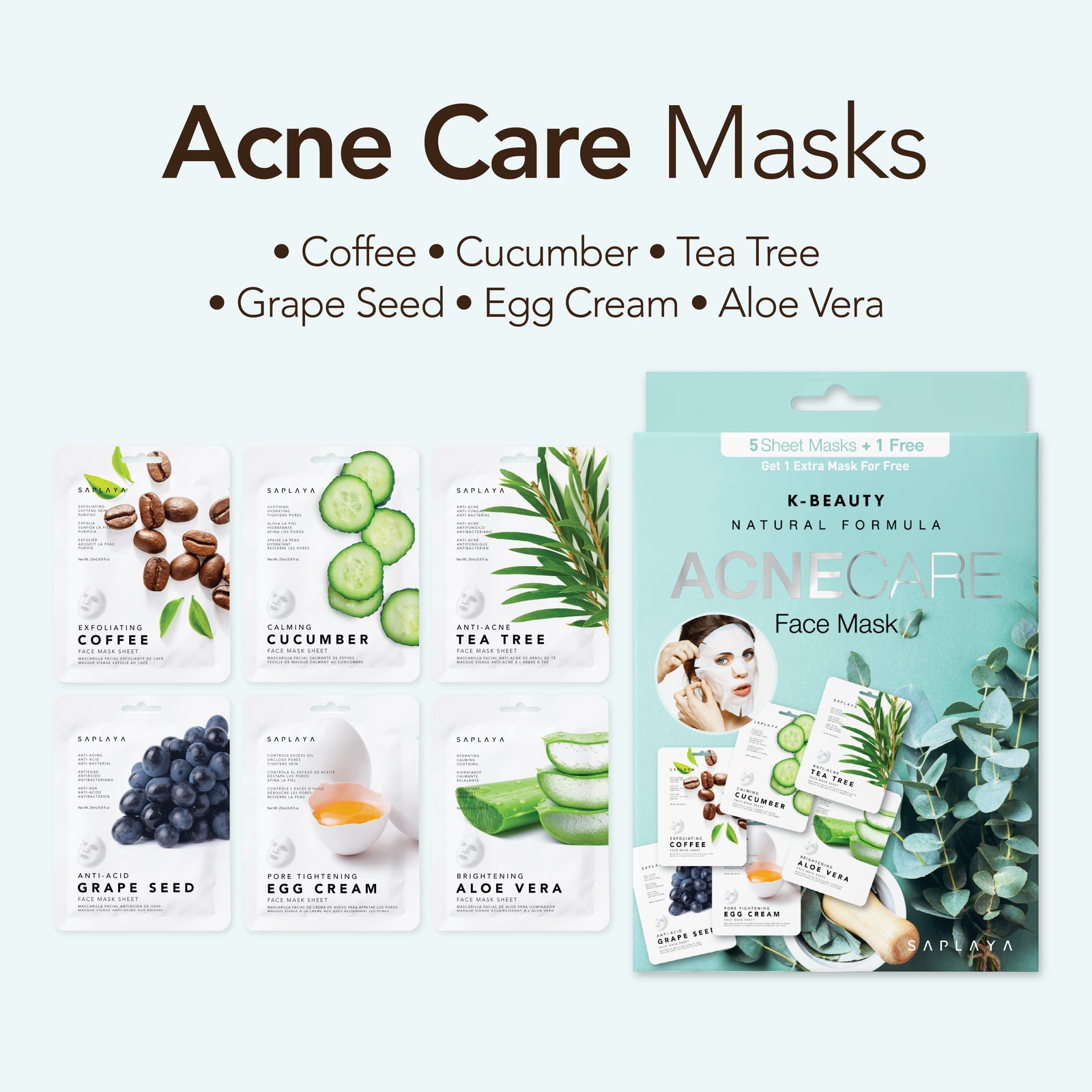 Acne Care 6pc Mask Pack – Saplaya Skincare