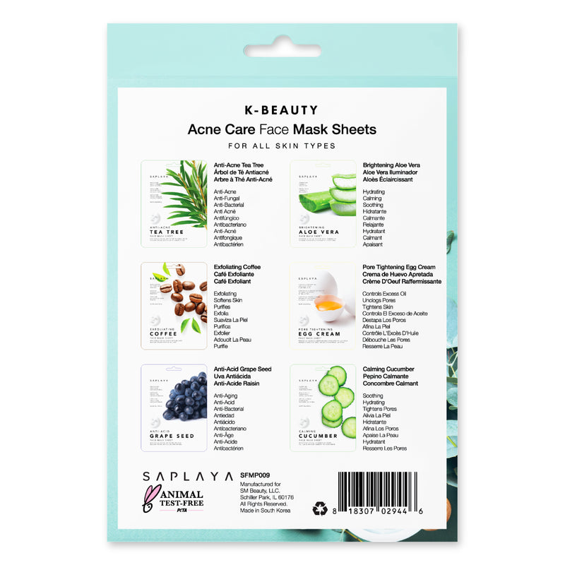 Acne Care 6pc Mask Pack – Saplaya Skincare