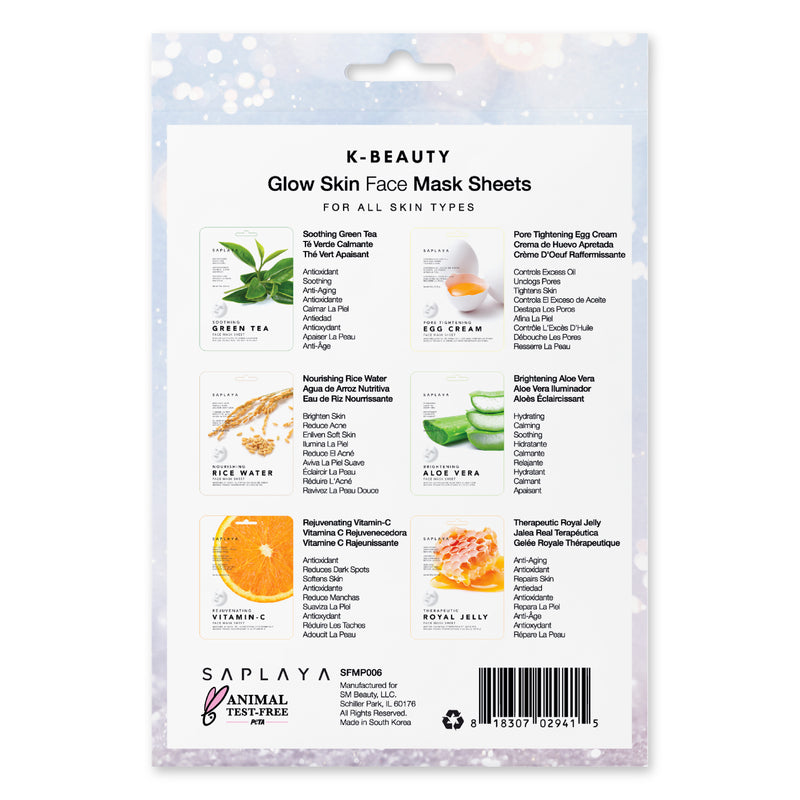 Glow Skin 6pc Mask Pack – Saplaya Skincare