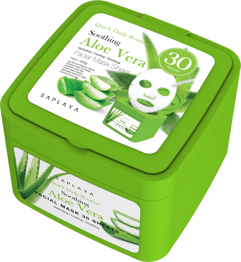 Quick Daily Routine 30 Sheet Facial Mask Pack Vitamin-C Aloe Vera