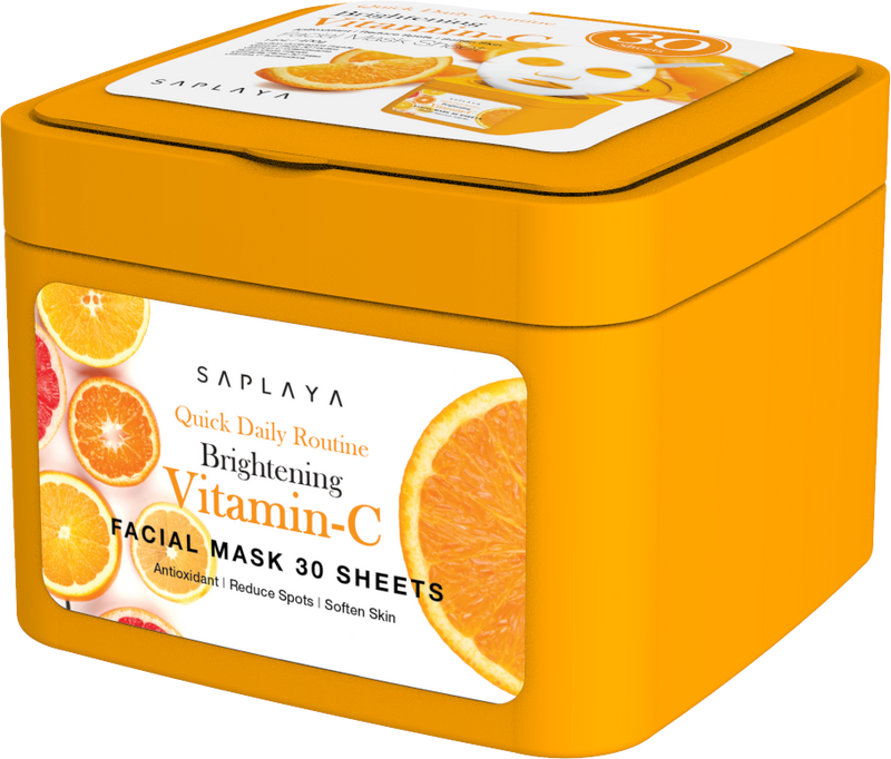 Quick Daily Routine 30 Sheet Facial Mask Pack Vitamin-C Aloe Vera