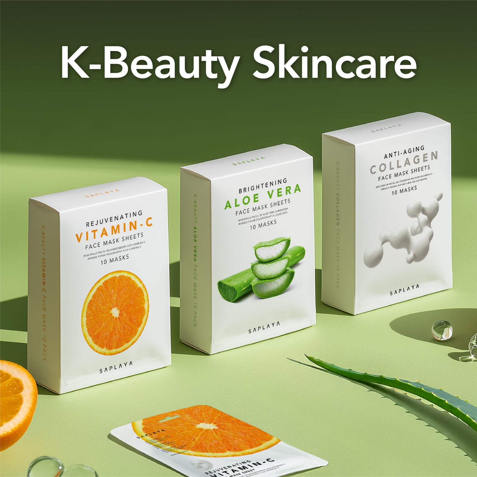 Saplaya - K-Beauty 10-pack Face Mask Sheets