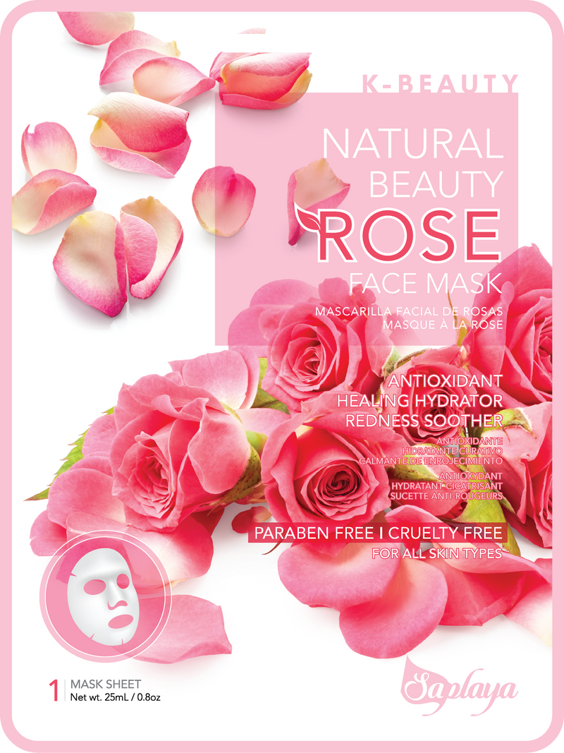 Natural Beauty Rose Face Mask Sheet
